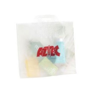 Clear Frosted Soft Bridge Handle Plastic Bag (16"x12"x6")