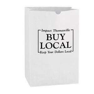 White Kraft Paper Lightweight SOS Grocery Bag (Size 1/6 Bbl.) - 35# Basis Wt.