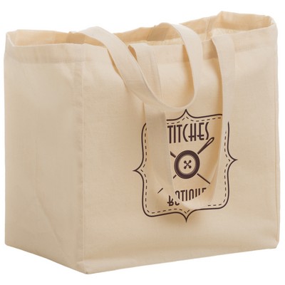 Cotton Canvas Grocery Tote Bag (12"x8"x13")