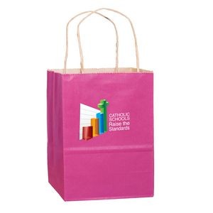 Matte Color Paper Shopper Tote Bag w/ Full Color (8"x4 3/4"x10 1/2") - Color Evolution