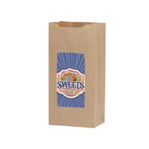 Natural Kraft 2# SOS Popcorn Bag with Full Color Digital Imprint (4.25 x 2.375x 8.1875)