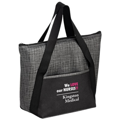 Insulated Tweed Look Non-Woven Tote (14"x11"x5") - Screen Print