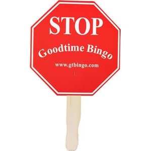 Stop Sign Stock Shape Hand Fan