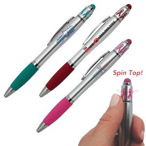 Ribbon Spin Top Full Color Digital Pen w/Stylus
