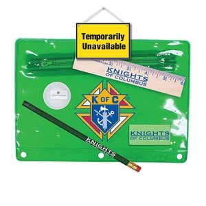 Premium Translucent School Kit w/Pencil, 6" Ruler, Eraser & Sharpener (Full Color Digital)