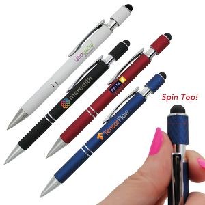 Halcyon® Executive Spin Top Full Color Digital Metal Pen w/Stylus