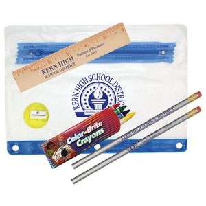 Clear Translucent Pouch School Kit w/Crayon