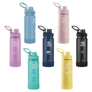 Takeya® 18 Oz. Standard Water Bottle w/Actives Insulated Spout Lid™ (Laser)