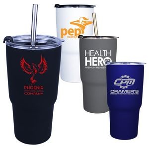 20 Oz. Halcyon Tumbler with Stainless Straw/Flip Top Lid
