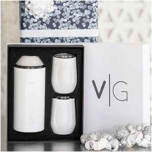 Vinglacé® Full Color Digital Wine Bottle Insulator & 2 Glass Gift Set