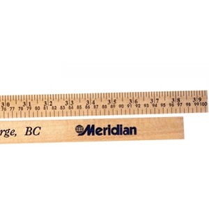 Natural Finish Meter Stick/English & Metric Scale Yardstick