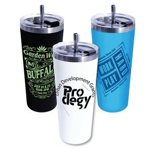 22oz Memphis Tumbler With Flip Top Lid & Stainless Steel Straw