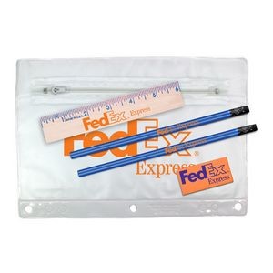 Clear Translucent Pouch School Kit w/2 Pencils