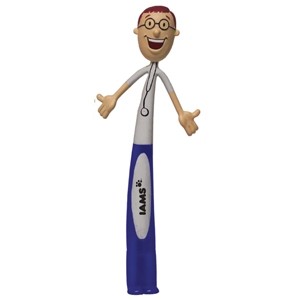 Male Health Care Professional Bend-A-Pen (Spot Color)