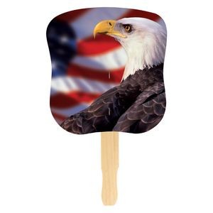 Bald Eagle/US Flag Stock Design Hand Fan (Four Color Process)