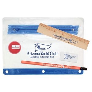 Clear Translucent Pouch School Kit w/1 Pencil
