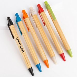 Bamboo Ballpoint Pen with Wheat Straw Accent