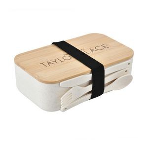 Wheat Straw Bento Lunch Box With Tableware Set