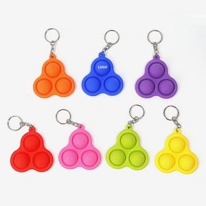 Silicone Pop 3 Bubbles Fidget Toy Keychain