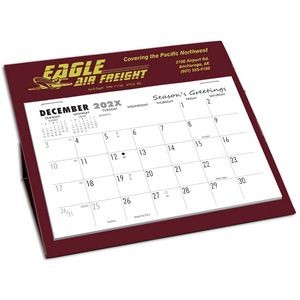 BQ Deskretary Desk Calendar with Organizer Base, Maroon Matte