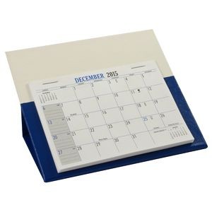 RQ Deskretary® Desk Calendar w/Organizer Base, White/Blue