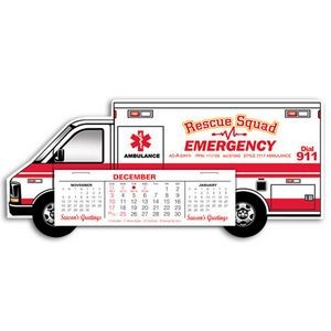 Ambulance Full Color Die-Cut Desk Calendar, Heavy Weight