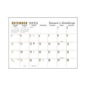 Mini Memo 2024 Calendar Pad, Gold/Black