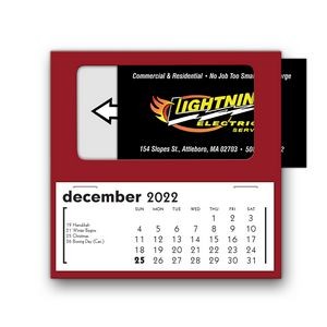 BC-Basic Business Card Holder Desk Calendar, Red