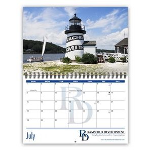 Letterbox Wire-Bound 12-Month/13-Photo Compact Wall Calendar