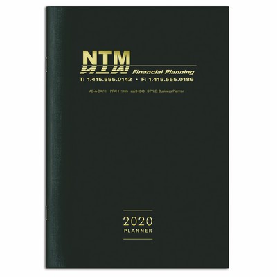 Classic 14-Month Stitched Planner, Black Cover