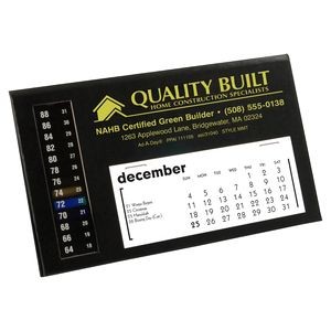 MMT LCD Therm-O-Date Thermometer Desk Calendar, Eclipse Black