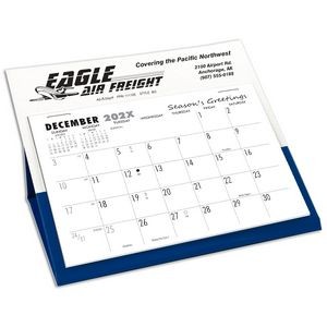BQ Deskretary Desk Calendar with Organizer Base, White/Lapis Blue