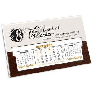 MMA Deskdate® Refillable Desk Calendar White/Woodgrain