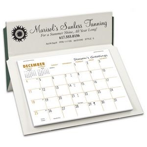 5 Rite-A-Dex Mini Memo Desk Calendar, White/Forest Green