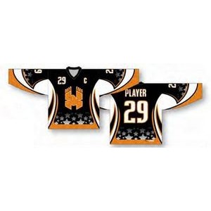 Classic Cut Hockey Jersey w/Curved Lines & Sublimated Pattern