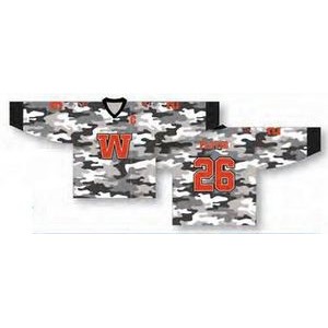 Classic Cut Camouflaged Hockey Jersey w/Solid Color Cuff