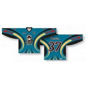 Classic Cut Hockey Jersey w/Curved Lines Design