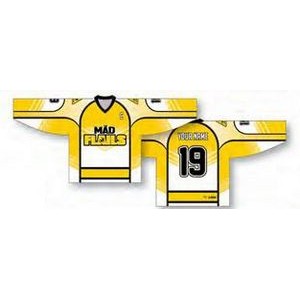 Classic Cut 3 Color Hockey Jersey w/Curved Line Design