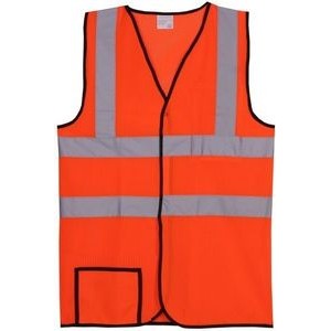 Orange Solid Dual Stripe Safety Vest (2X-Large/3X-Large)