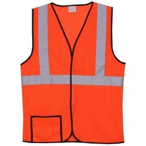 Solid Single Stripe Orange Safety Vest (Small/Medium)