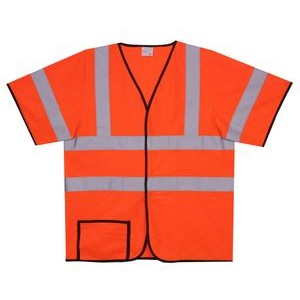 Solid Orange Short Sleeve Safety Vest (2X-Large/3X-Large)