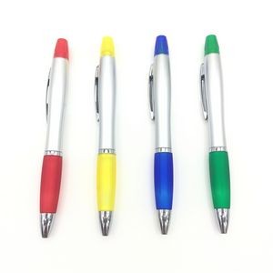 Plastic ballpoint Pen with highlighter