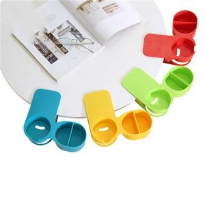 Plastic spill proof table coffee cup holder clip with storage tray