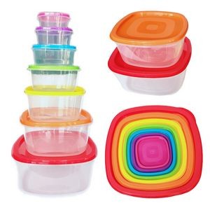 7 in 1 portable round square or rectangle Plastic food container set