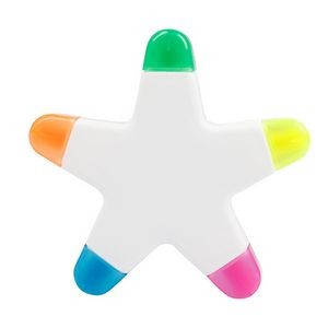 Star or flower shape 5 colors highlighter marker