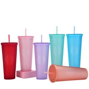 710ML Double Wall Plastic Straw Durian Cup