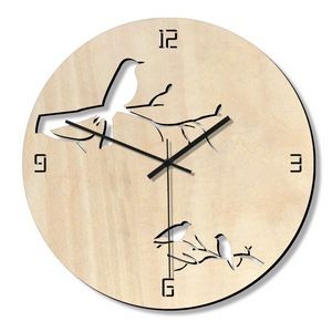 Hollow Bird Shape Silent Household Decorative Wall Clock