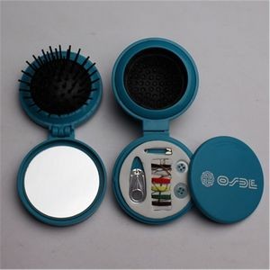 Mirror brush kit with sewing kit