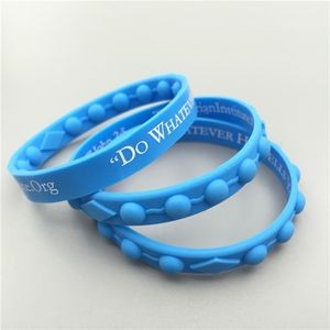 Silicone Wristband Embossed And Silkscreen Printed Logo Inside