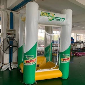 Inflatable house with clear PVC wall which can blow afloat the lottery or tickets